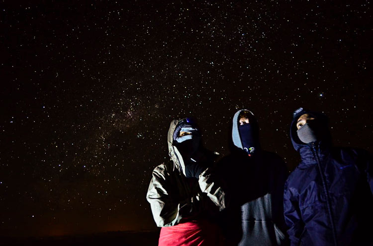 lluvia de estrellas en el páramo del sol